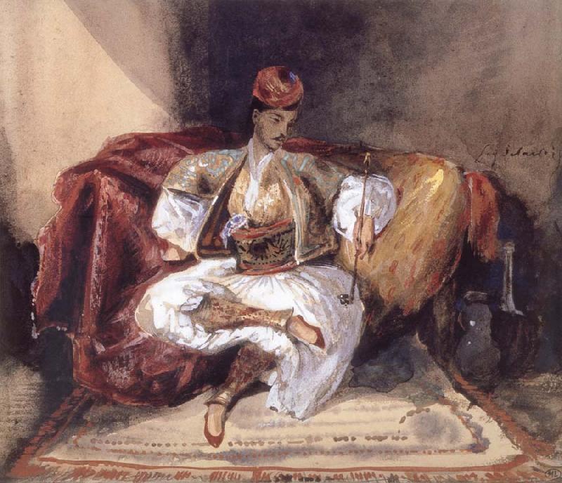 Eugene Delacroix Seated Turk Smoking Germany oil painting art